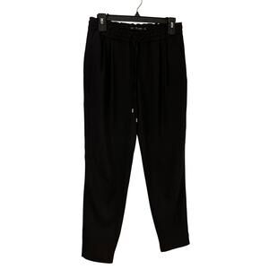 Zara Black Pull on Drawstring Ankle Pants XS